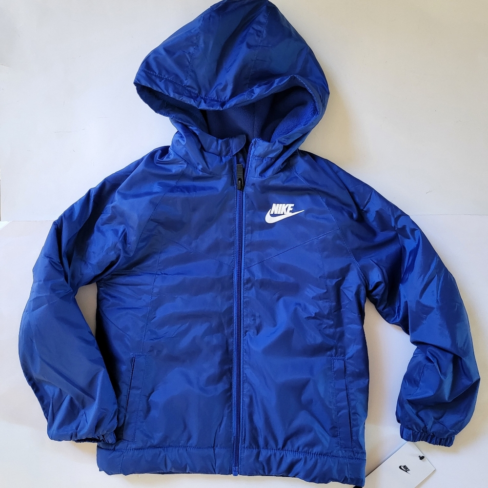 Nike boys Full Zip hooded Jacket Size 7 Blue